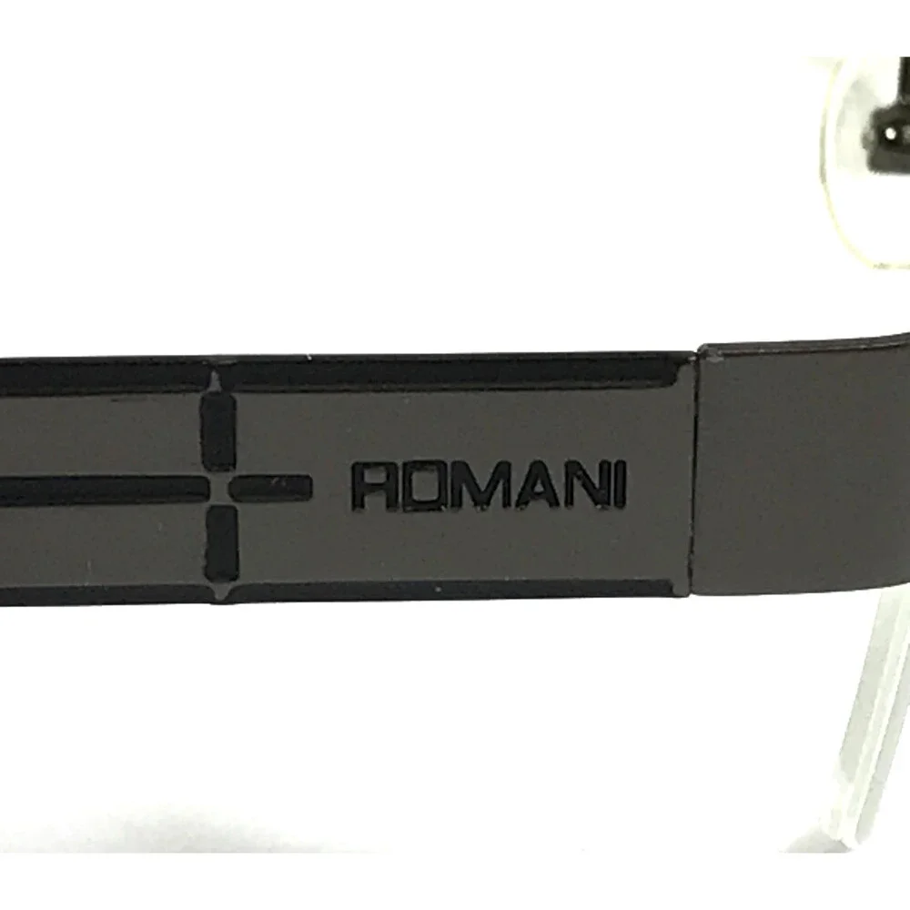 Alberto Romani Eyeglasses Frames AR2004 GM Gunmetal Rectangle Half Rim 54-18-140